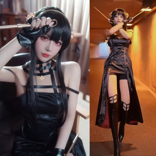 【SPY×FAMILY】ヨル・フォージャー（いばら姫・レッグリング仕様・ウィッグ・靴・武器付き）コスプレ衣装｜キャラクター衣装・コスチューム